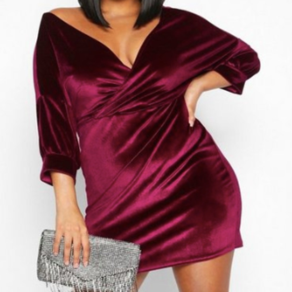Velvet off the shoulder Dress